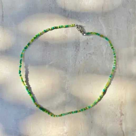 Willow Beaded Necklace - Green